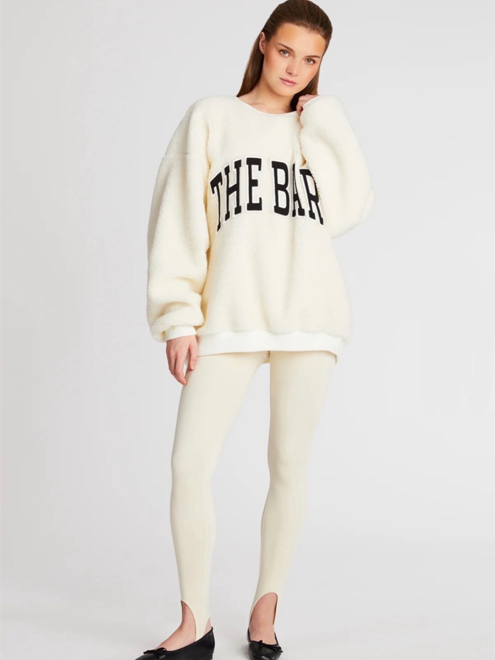 The Bar Anna Stirrup Leggings in Cream Size M